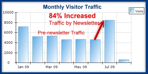 Monthly Patient Newsletter Web SiteTraffic Results